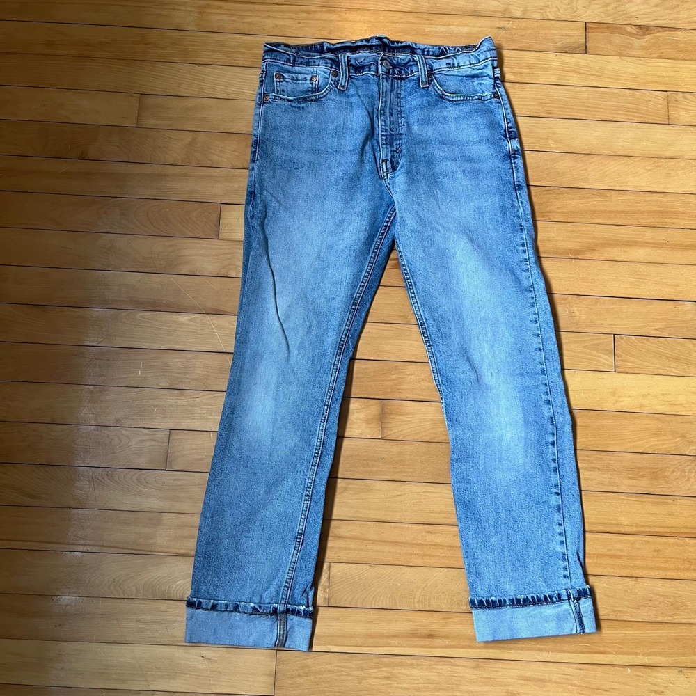 Levis 513 Slim Straight Jeans Mens 31x29 Medium Wash Blue Denim Pants